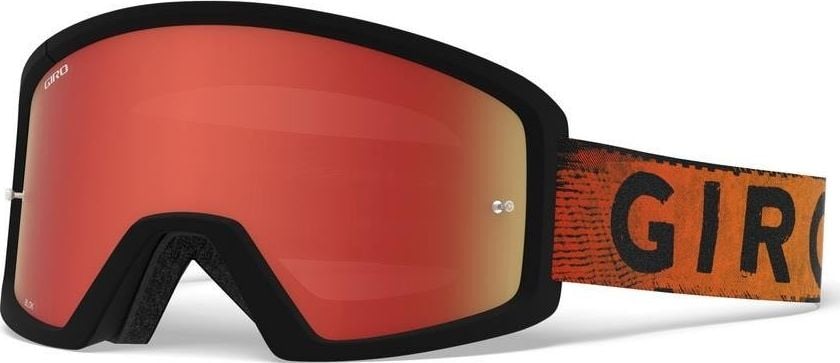 Ochelari GIRO BLOCK MTB negru roșu hipnotic (roșu sticla oglinda Amber Glass SCARLET Transparent + 99% S0)