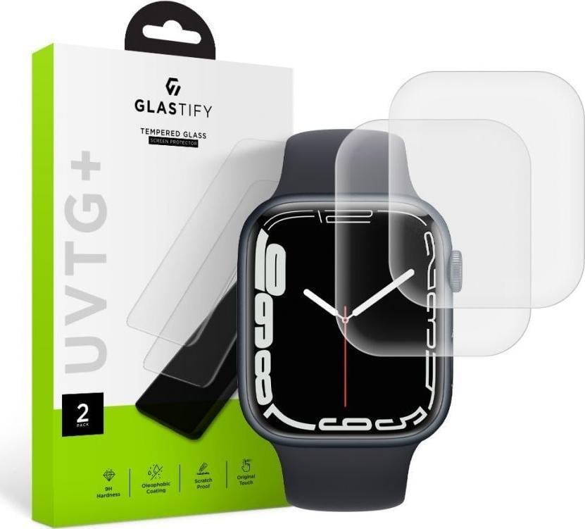 Glastify Sticlă securizată GlasTIFY UVTG+ pachet de 2 pentru Apple Watch 7 (45 mm)