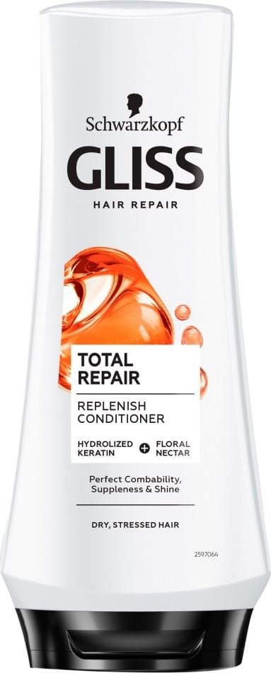 Balsam Gliss Kur Total Repair Balsam regenerant profund pentru păr uscat și deteriorat 200 ml