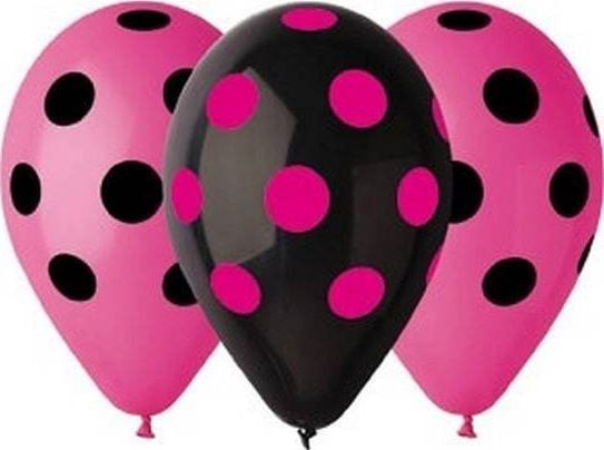 Set 5 baloane latex, Hen night-dots, 30 cm