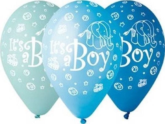 Baloane imprimate GMR pentru un baiat It's a Boy - 30 cm - 5 buc universale