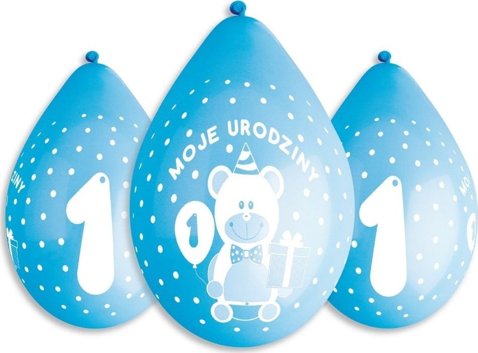 GMR Baloane cu imprimeu pentru un baiat Ziua mea de nastere - 30 cm - 5 buc universale