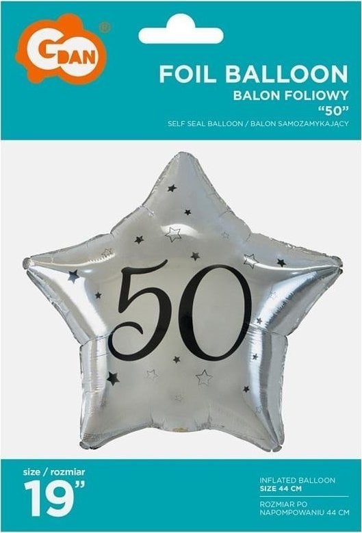 Balonul GoDan Foil a 50-a stea de argint