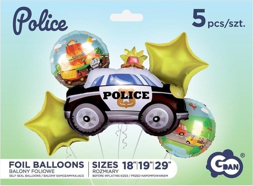 Set baloane cu folie GoDan Police 5 buc