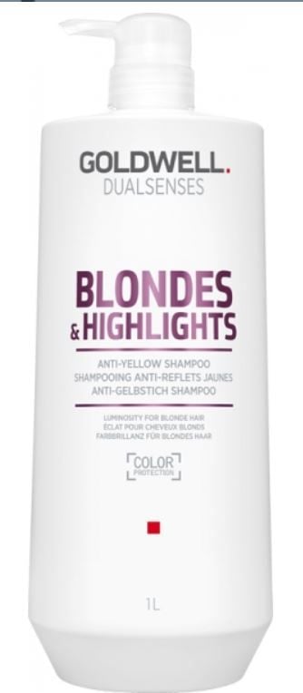 Goldwell DUALSENSES Blondes &amp; Highlights Sampon neutralizant antigalben pentru par blond 1000 ml