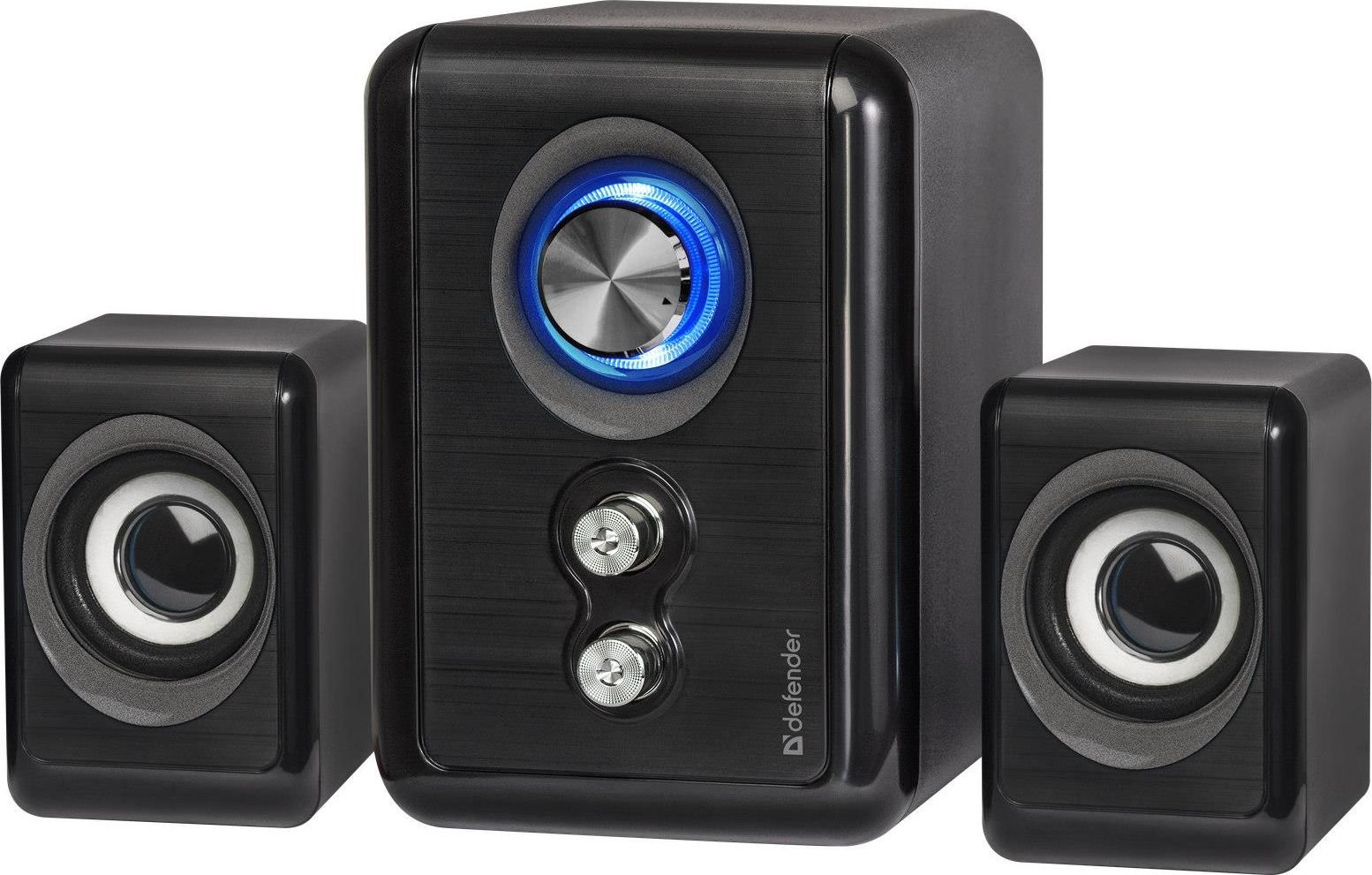 Boxe 2.1 Defender V11, 11W RMS, USB, Iluminare Led, Subwoofer 5W, Negru