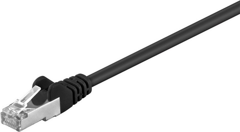 Cablu goobay Kabel krosowy patchcord F/UTP kat. 5e CCA negru 3m (68660)
