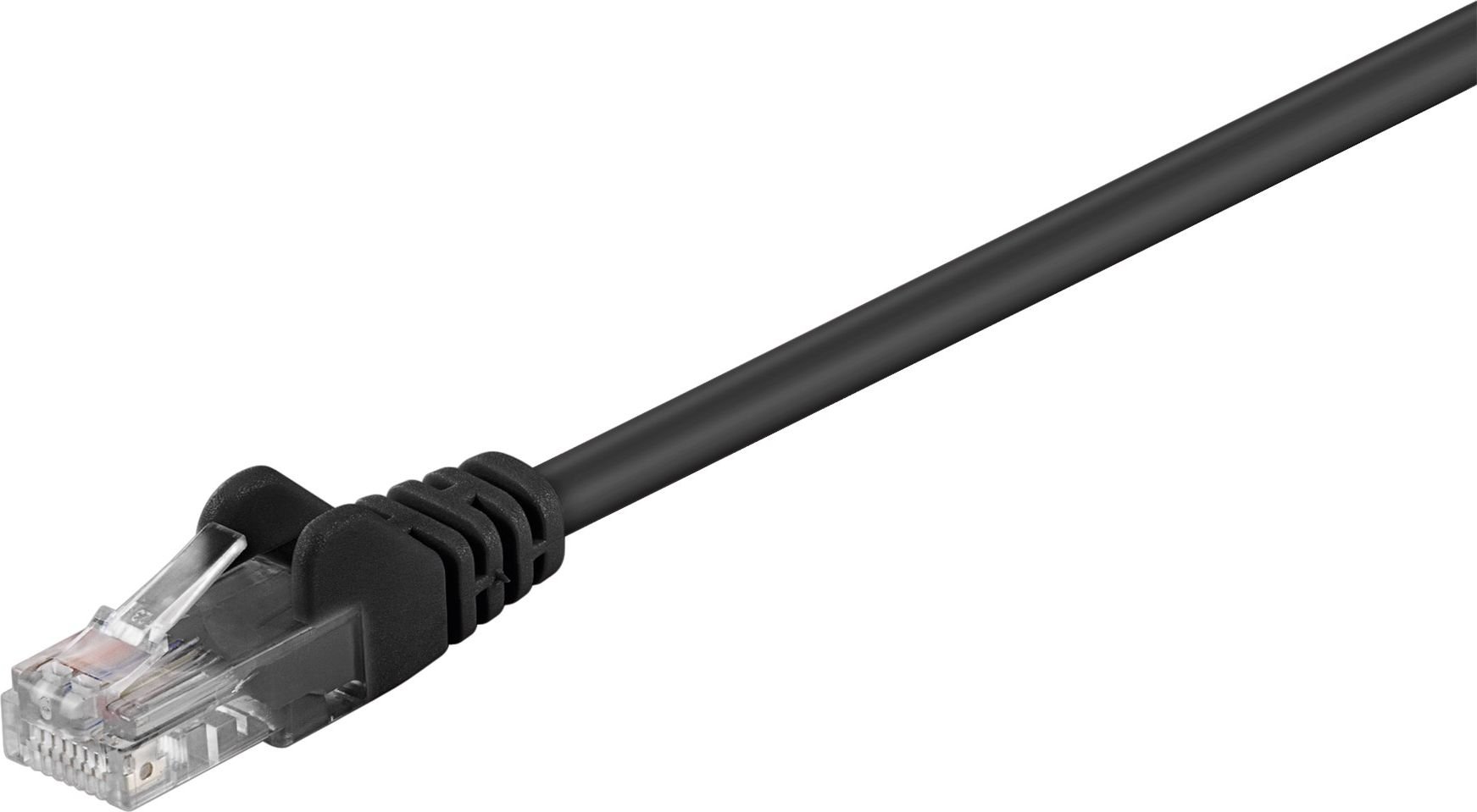 Cablu goobay Kabel krosowy patchcord U/UTP kat. 5e CCA negru 10m (68645)