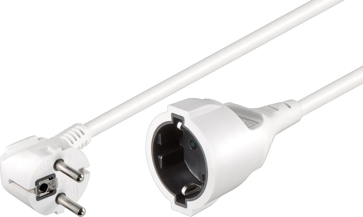 Cablu prelungitor Goobay 1 x 230V H05VV-F3G1,5 alb 5m (93088)
