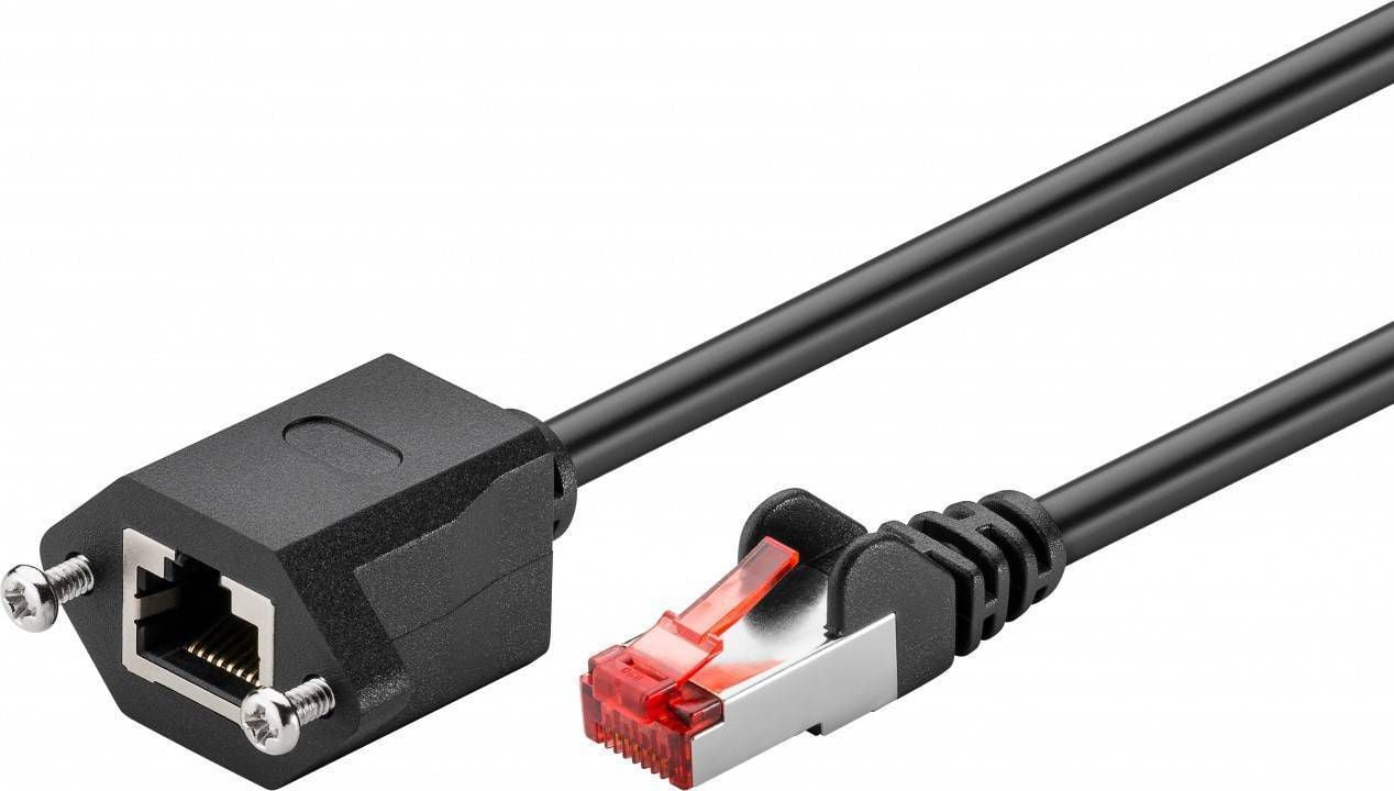 Cablu prelungitor Goobay F/UTP cat.6 negru 0,5 m (77554)