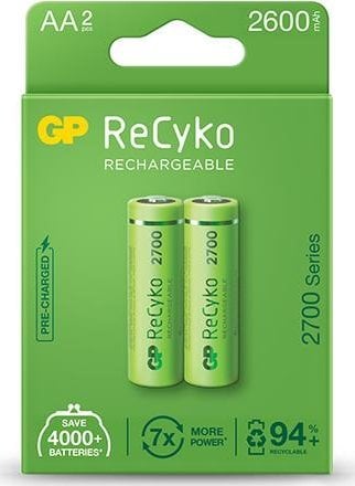 GP GP 2 X BATERIE AA/R6 GP RECYKO SERIA 2700 NI-MH 2600MAH 270AAHCE-5EB2