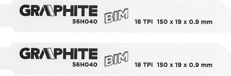 Graphite Brzeszczoty Bagheta (Brzeszczot pentru un scindură de Circulară, BIM, 150 x 19 x 0,9 mm, 18TPI, 2 buc. / set)