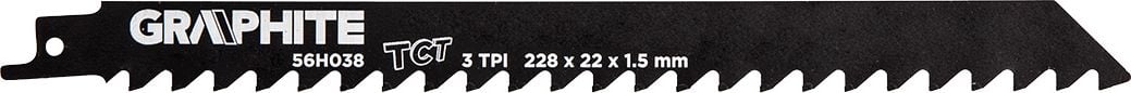Pânze de ferăstrău cu baionetă din grafit (pânză de ferăstrău alternativ, HM, 228 x 22 x 1,5 mm, 3TPI)