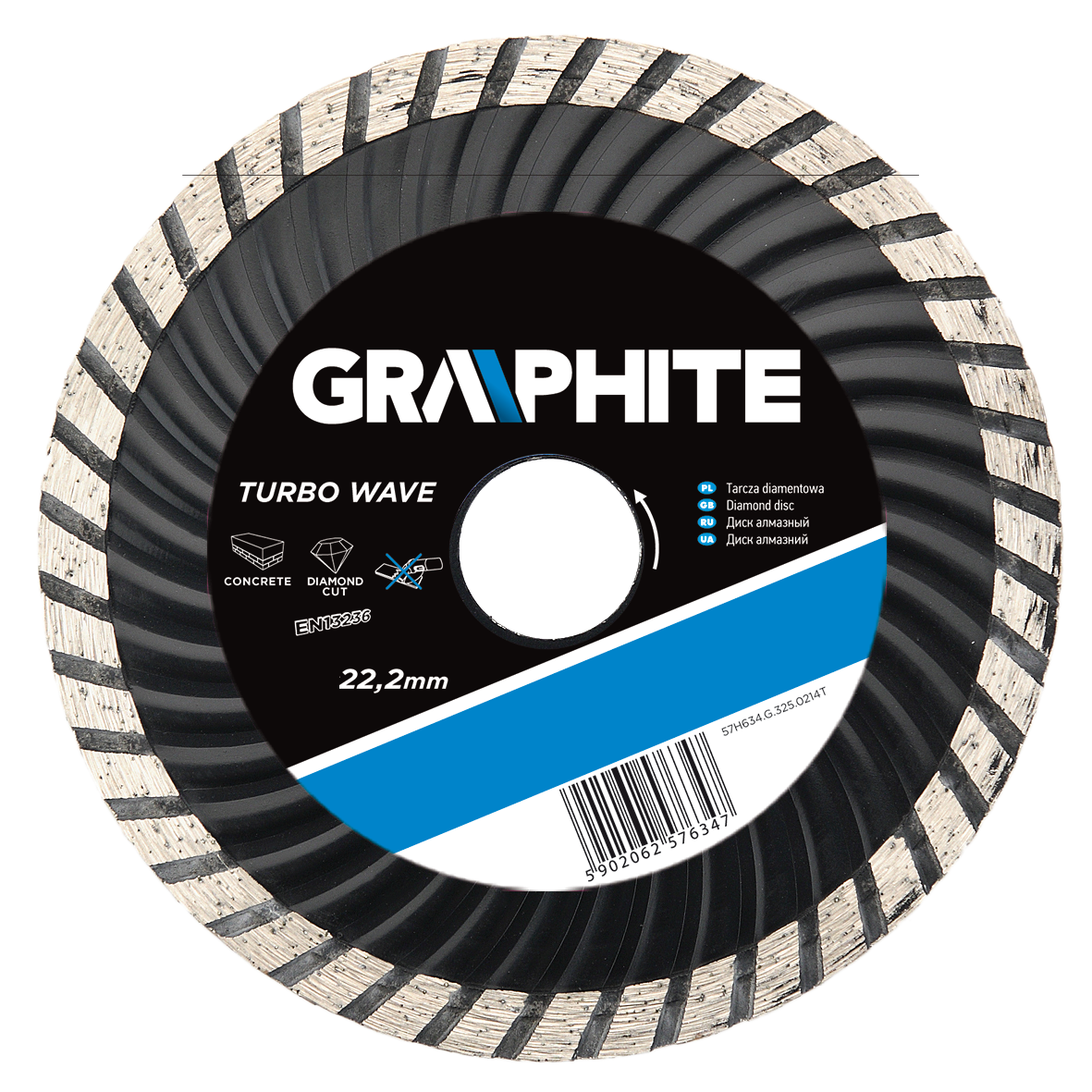 Graphite Tarcza diamentowa 115x22,2 mm turbo wave 57H632