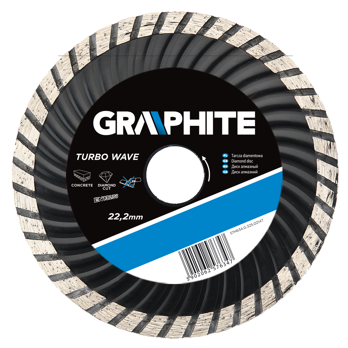 Graphite Tarcza diamentowa 125x22,2 mm turbo wave (57H634)