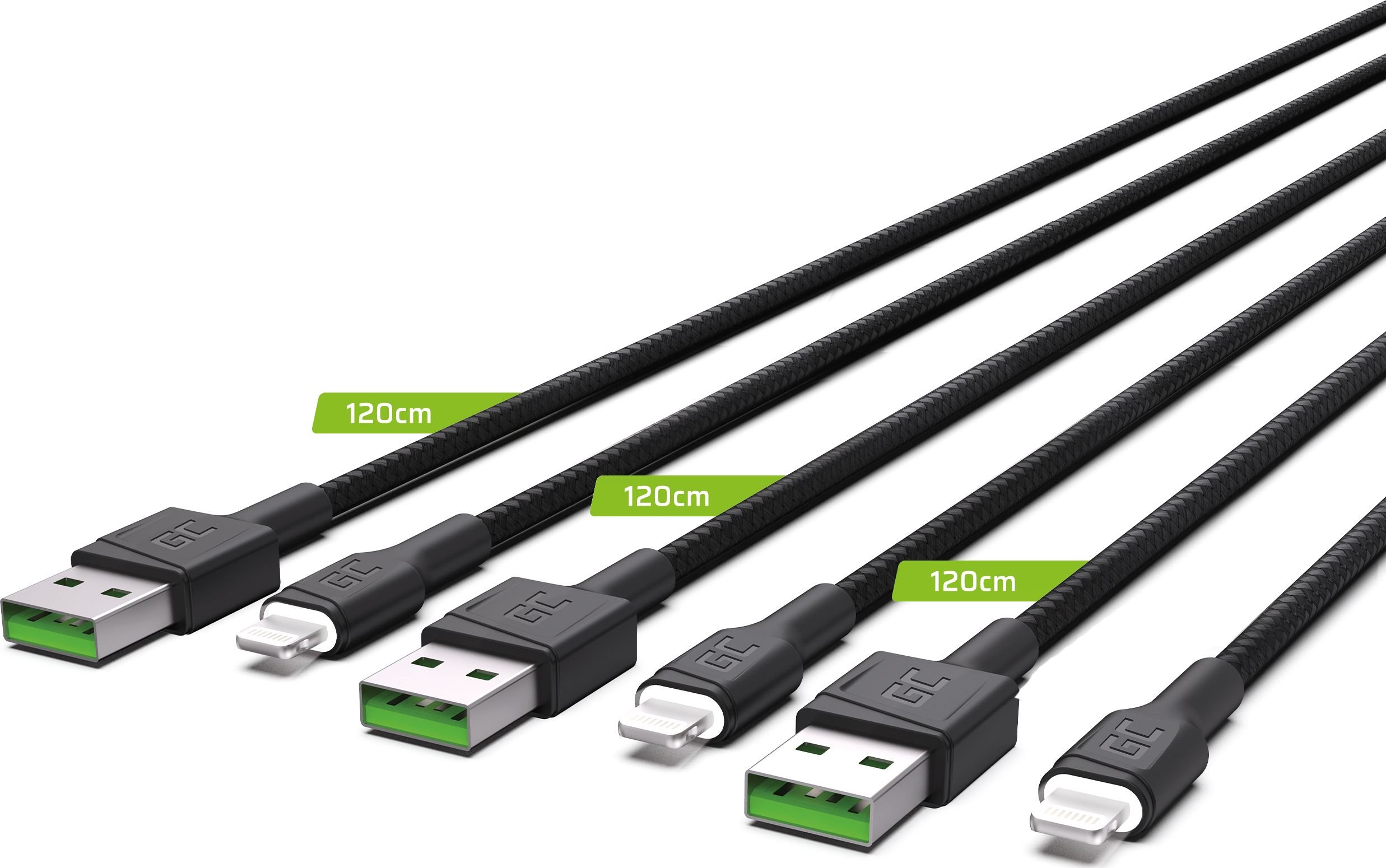 Green Cell USB-A - Cablu USB Lightning 1,2 m negru (KABGCSET05)