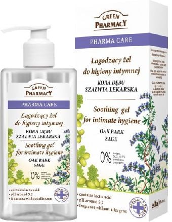 Green Pharmacy Pharma Care Gel pentru igiena intima, calmant Debu Bark-Sage 300ml