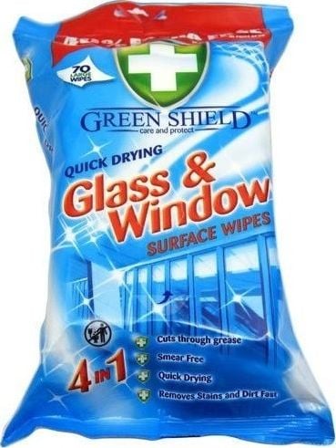 Green Shield Servetele umede Green Shield pentru geamuri si sticla 70buc.