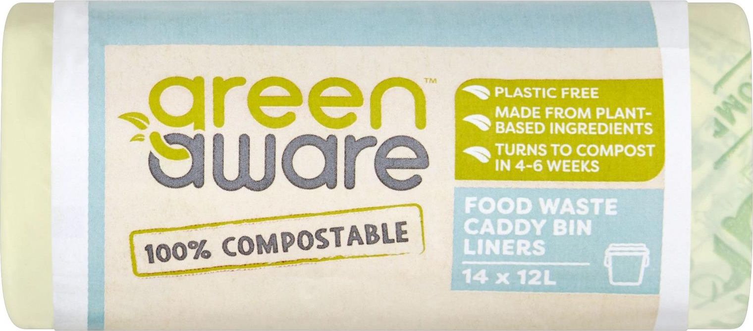 GreenAware GreenAware, Saci pentru reziduuri alimentare compostabile 12L, 14 buc.