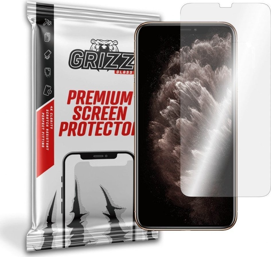 Folie protectie telefon, Grizz Glass, Hydrogel, Silicon, Compatibil cu Apple iPhone 11 Pro, Transparent