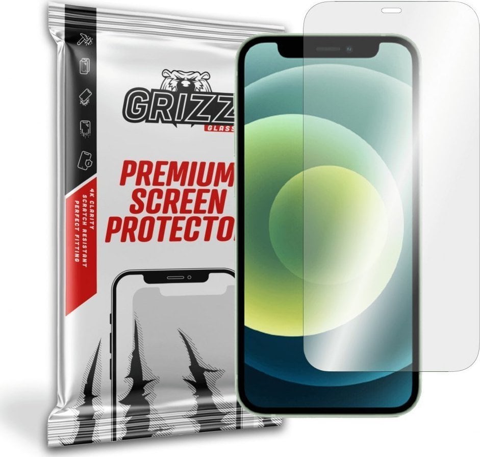 Folie protectie telefon, Grizz Glass, Hydrogel, Silicon, Compatibil cu Apple iPhone 12 mini, Transparent
