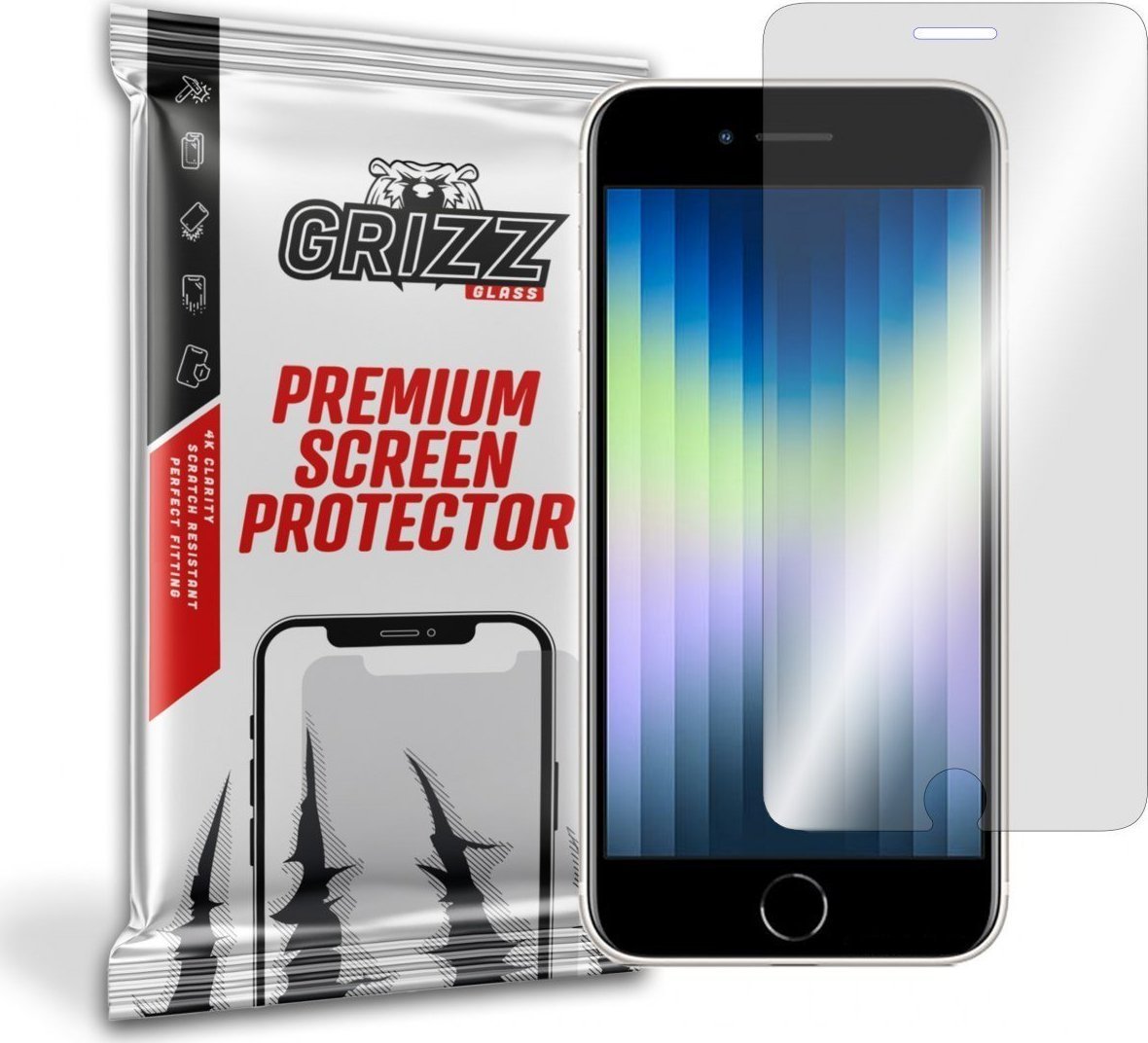 Folii protectie telefoane - Folie protectie ecran GrizzGlass HydroFilm pentru Apple iPhone SE (2022), Hidrogel, Transparent