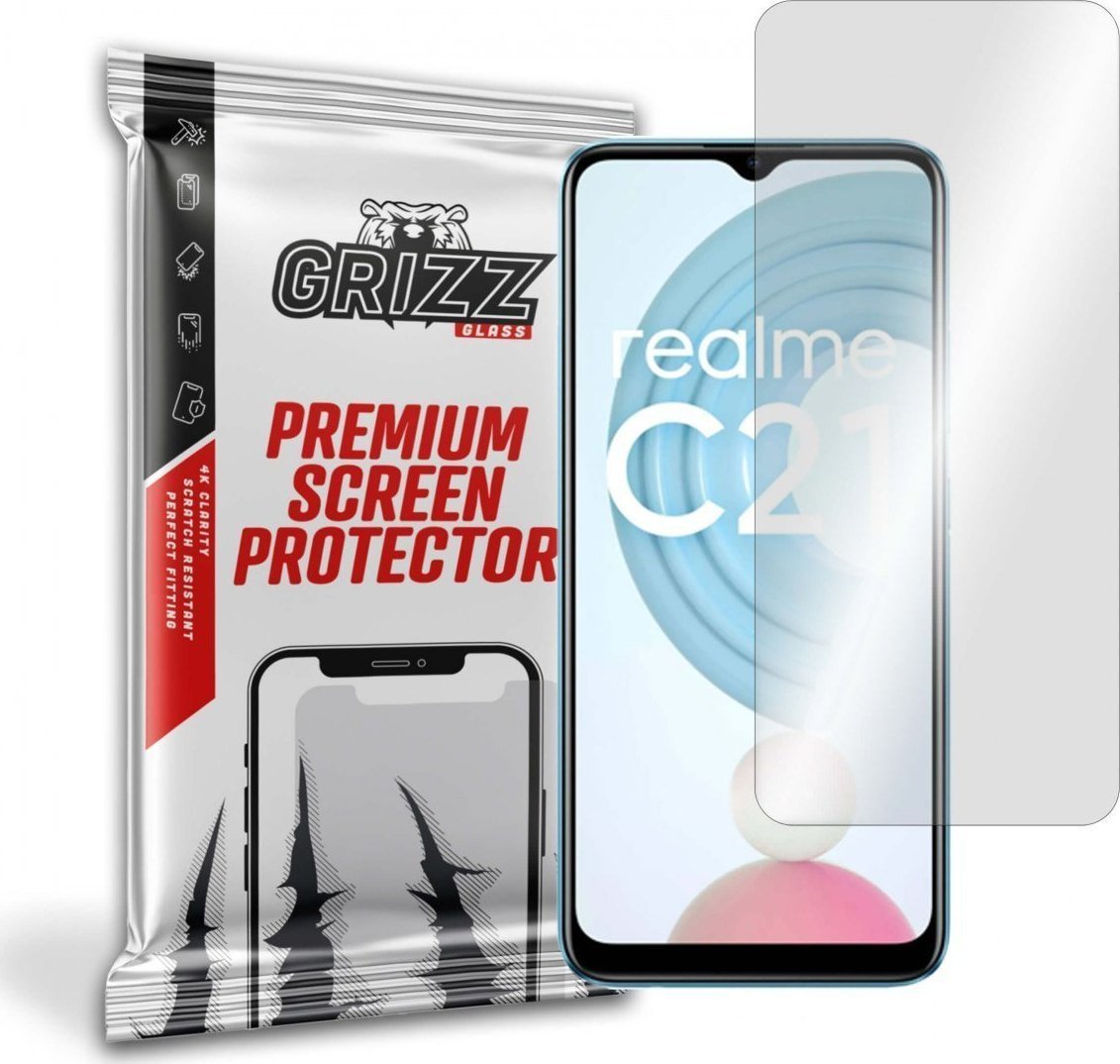 Folie de protectie Grizz Glass, Hydrogel, Compatibil Realme C21, Transparent