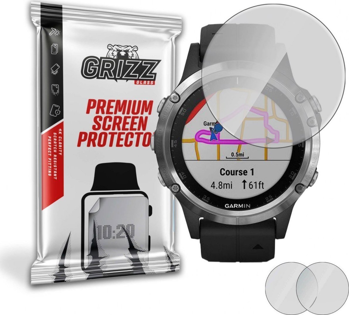 Film mat GrizzGlass Grizz Garmin Fenix 5 Plus