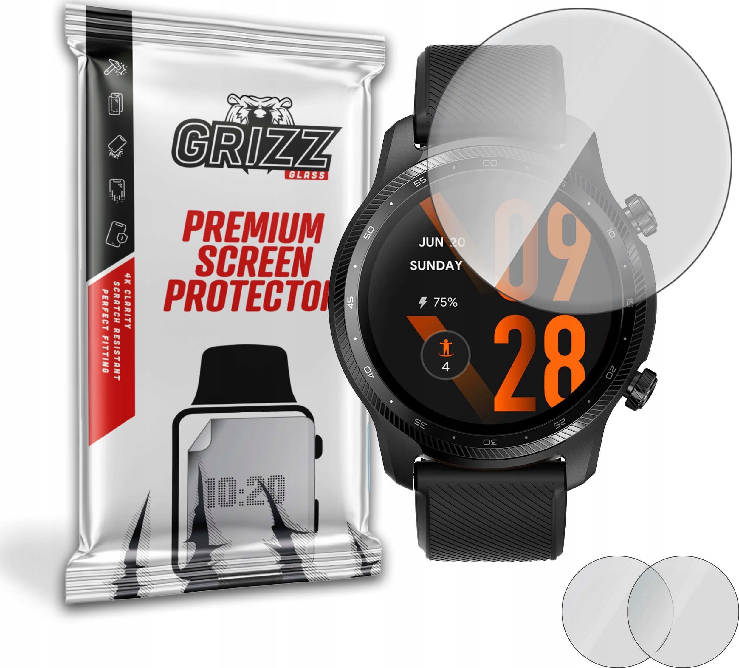 Film mat GrizzGlass Grizz TicWatch 3 Pro Ultra