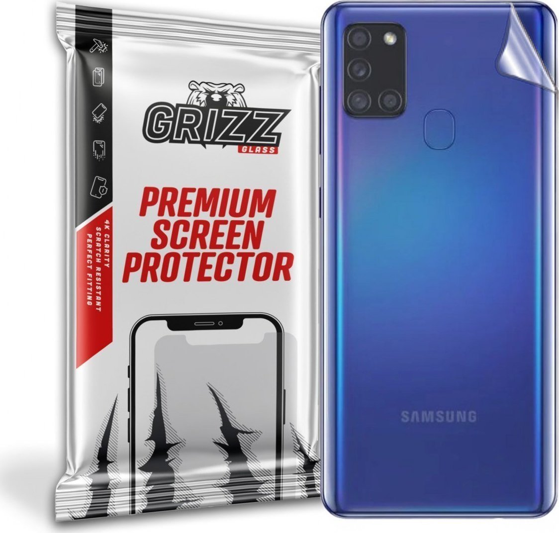 Folie protectie spate, GrizzGlass UltraSkin folie spate pentru Samsung Galaxy A21s, Transparent