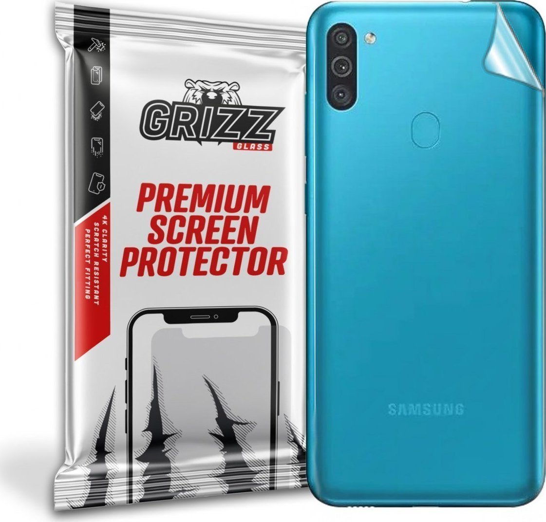 Folie protectie spate, GrizzGlass SatinSkin folie spate pentru Samsung Galaxy M11, Transparent