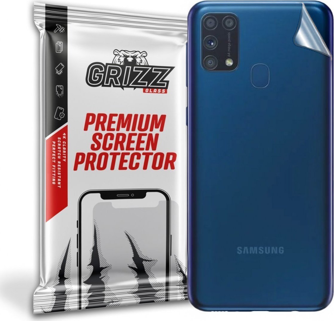 Folie protectie spate, GrizzGlass SatinSkin folie spate pentru Samsung Galaxy M31 Prime, Transparent