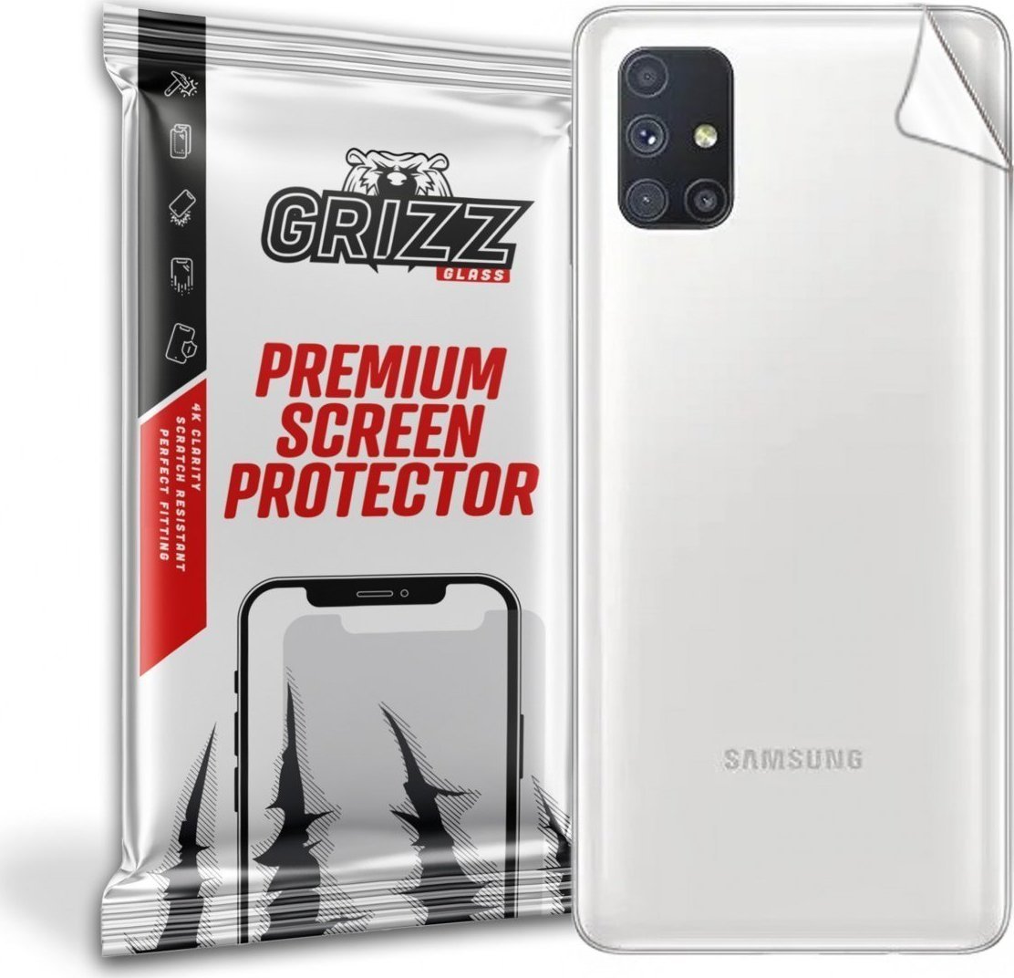 Folie protectie spate, GrizzGlass UltraSkin folie spate pentru Samsung Galaxy M51, Transparent