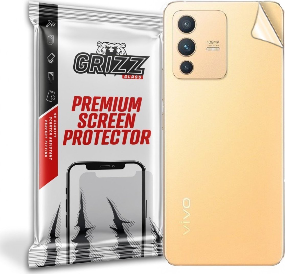 Folie protectie spate, GrizzGlass SatinSkin folie spate pentru Vivo S12, Transparent