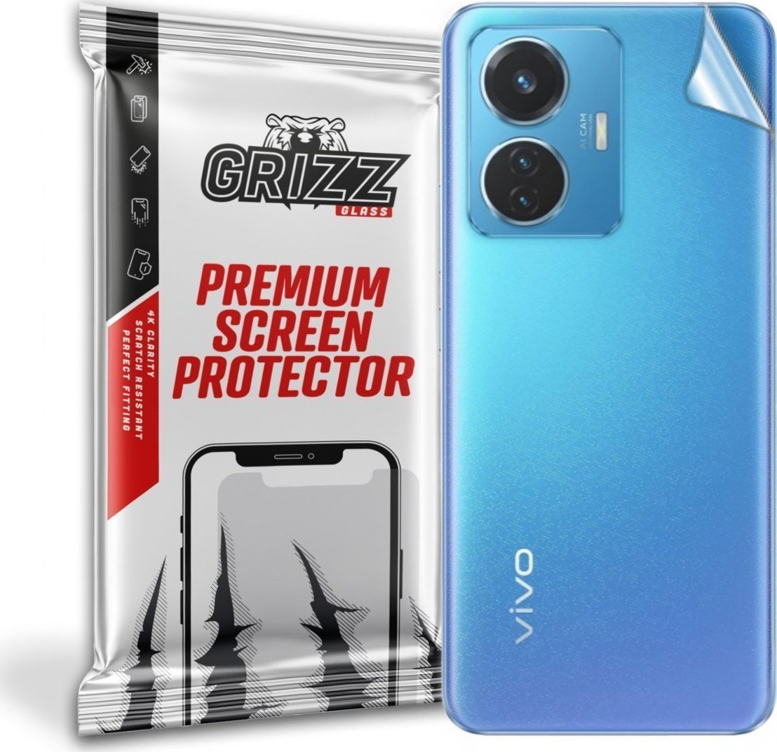 Folie protectie spate GrizzGlass SatinSkin pentru Vivo T1 4G V2153, Sticla, Transparent