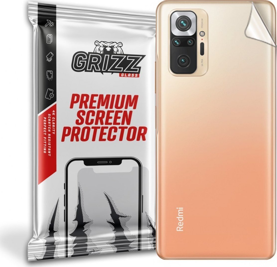 Folie protectie spate, GrizzGlass SatinSkin folie spate pentru Xiaomi Redmi Note 10 Pro Max, Transparent