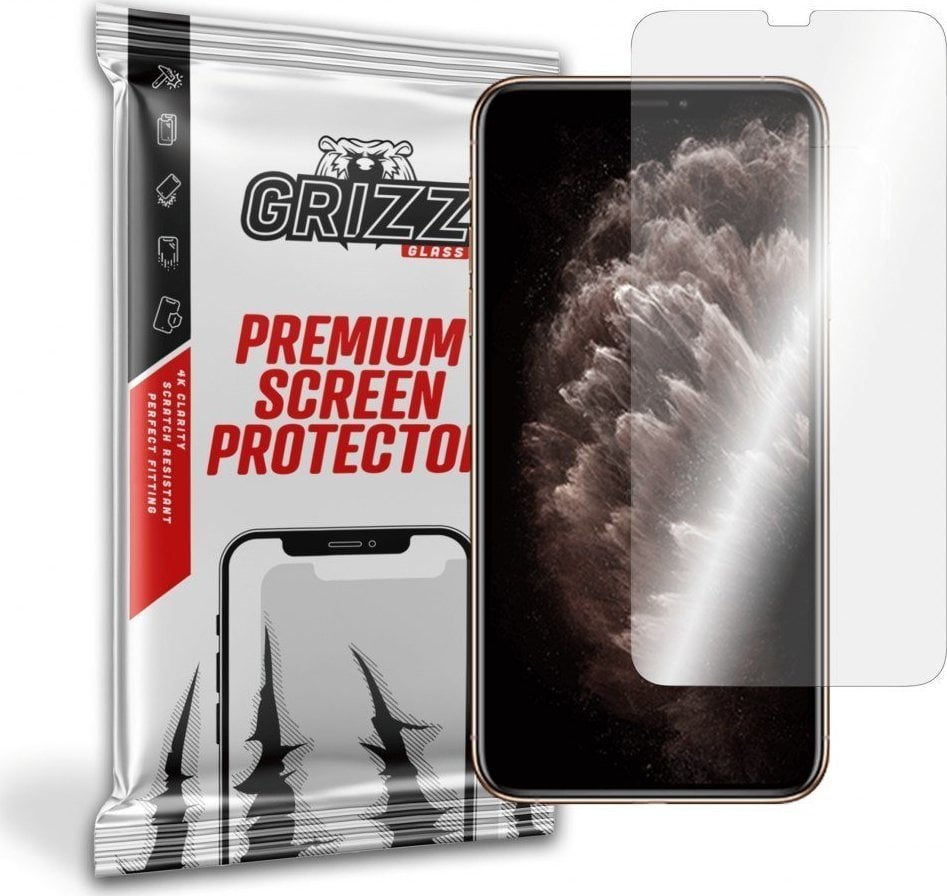 Folie protectie telefon, Grizz Glass, Sticla, Compatibil cu Apple iPhone X, Transparent