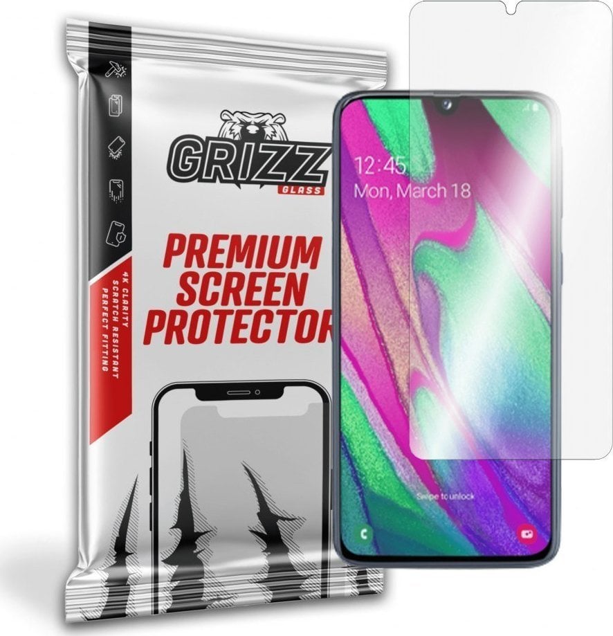 Folie protectie telefon, Grizz Glass, Sticla, Compatibil cu Samsung Galaxy A40, Transparent