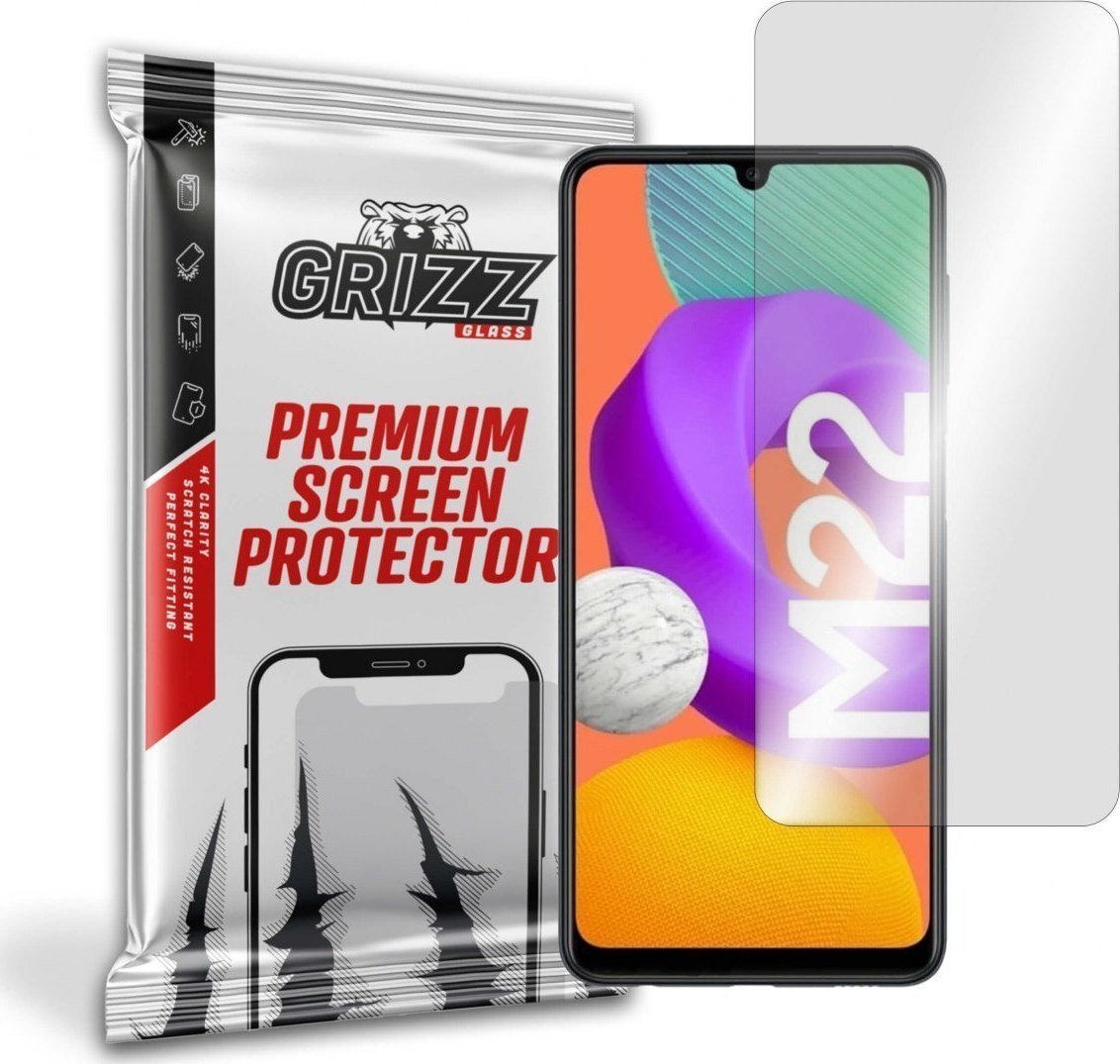 Folie protectie telefon, Grizz Glass, Sticla, Compatibil cu Samsung Galaxy M22, Transparent