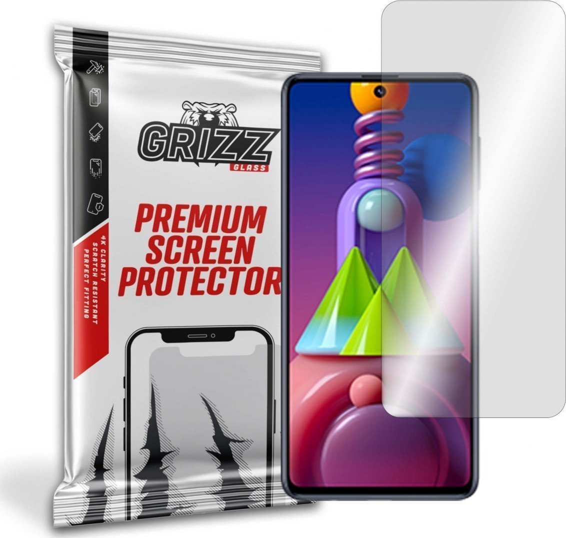 Folie protectie telefon, Grizz Glass, Sticla, Compatibil cu Samsung Galaxy M51, Transparent