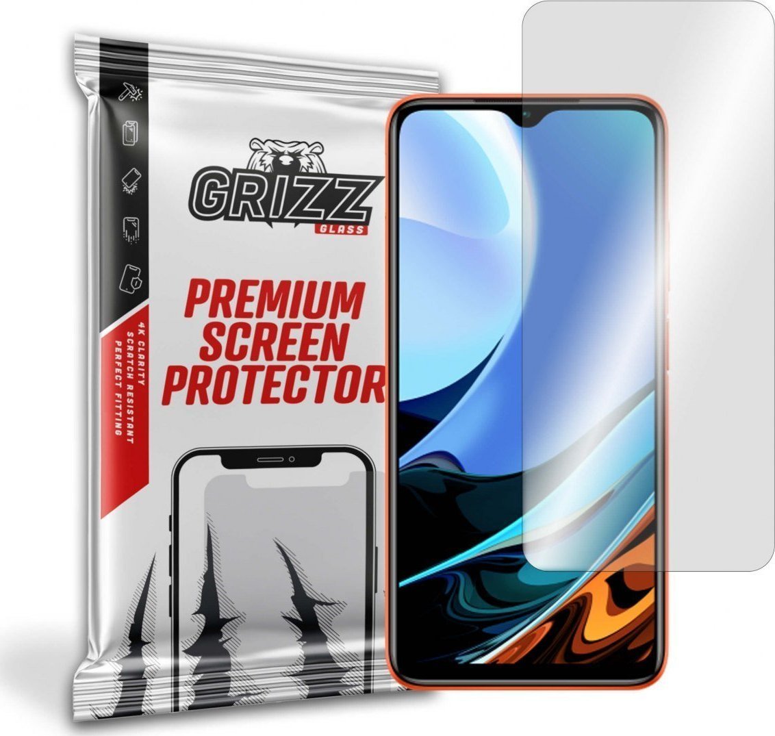 Folie de protectie Grizz Glass, Sticla hibrida, Compatibil Xiaomi Redmi 9T, Transparent