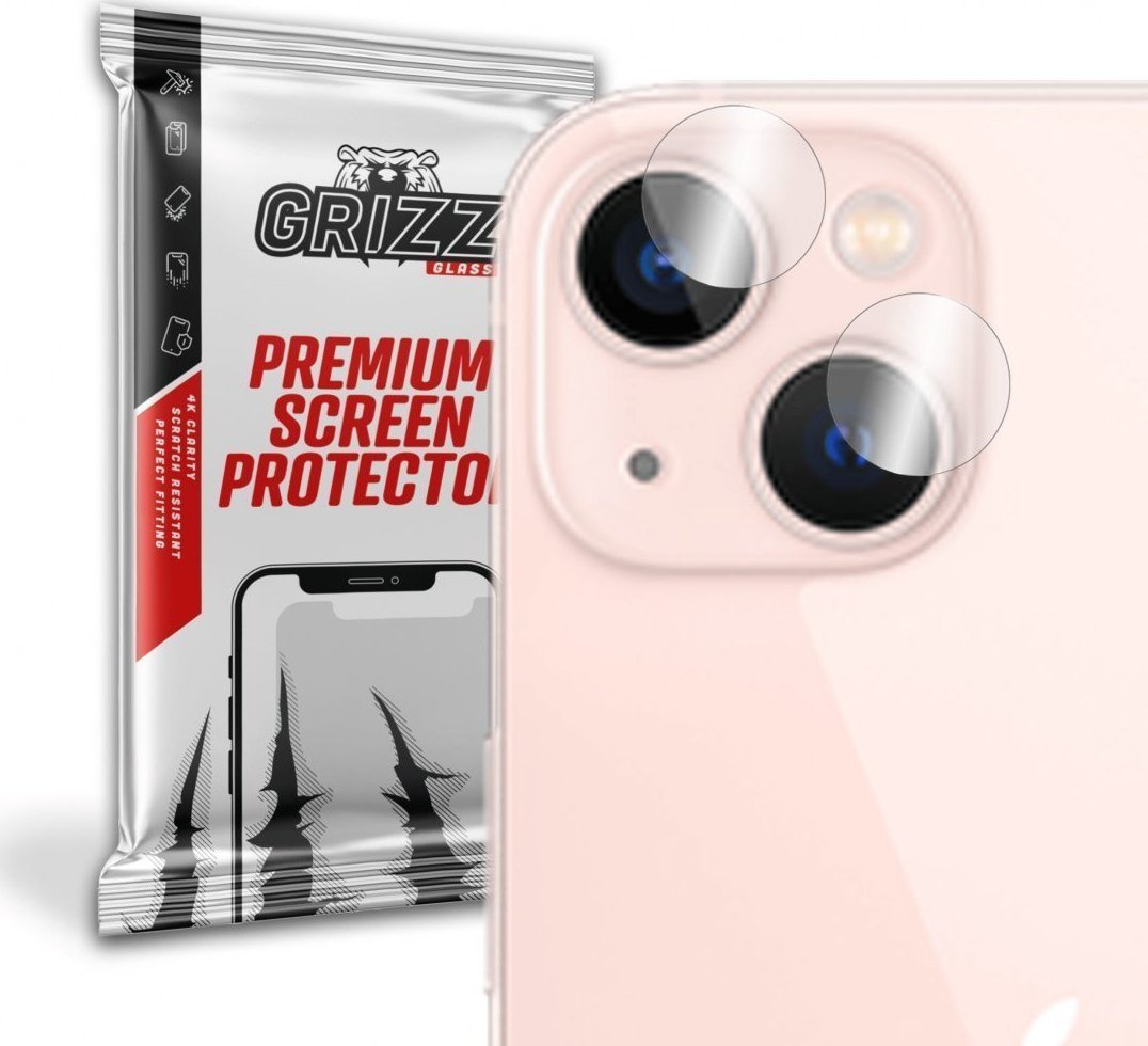 Folii protectie telefoane - Folie protectie camera foto iPhone 13 Mini Grizz Glass, Sticla, Transparent