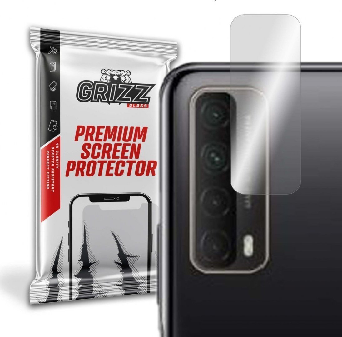 Folie de protectie camera foto, Grizz Glass, Sticla hibrida, Compatibil Huawei P Smart 2021, Transparent