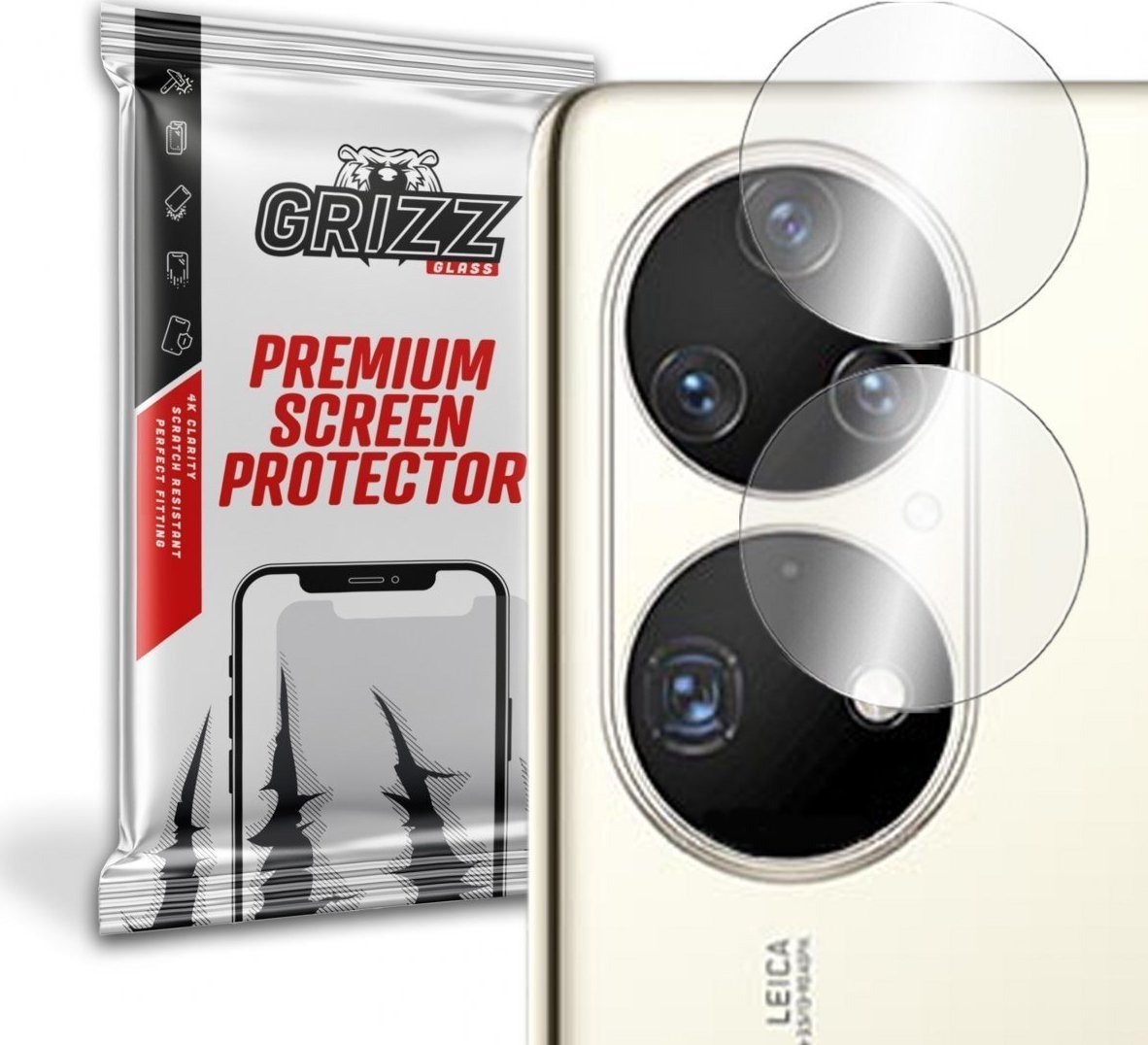 Folie de protectie camera foto, GrizzGlass HybridGlass Camera de sticla hibrida pentru lentile pentru Huawei P50 Pro