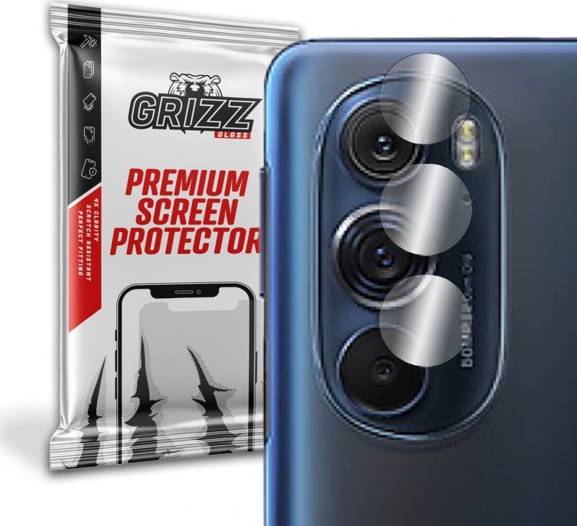 Folie de protectie camera foto, GrizzGlass HybridGlass Camera de sticla hibrida pentru lentile pentru Moto Edge X30