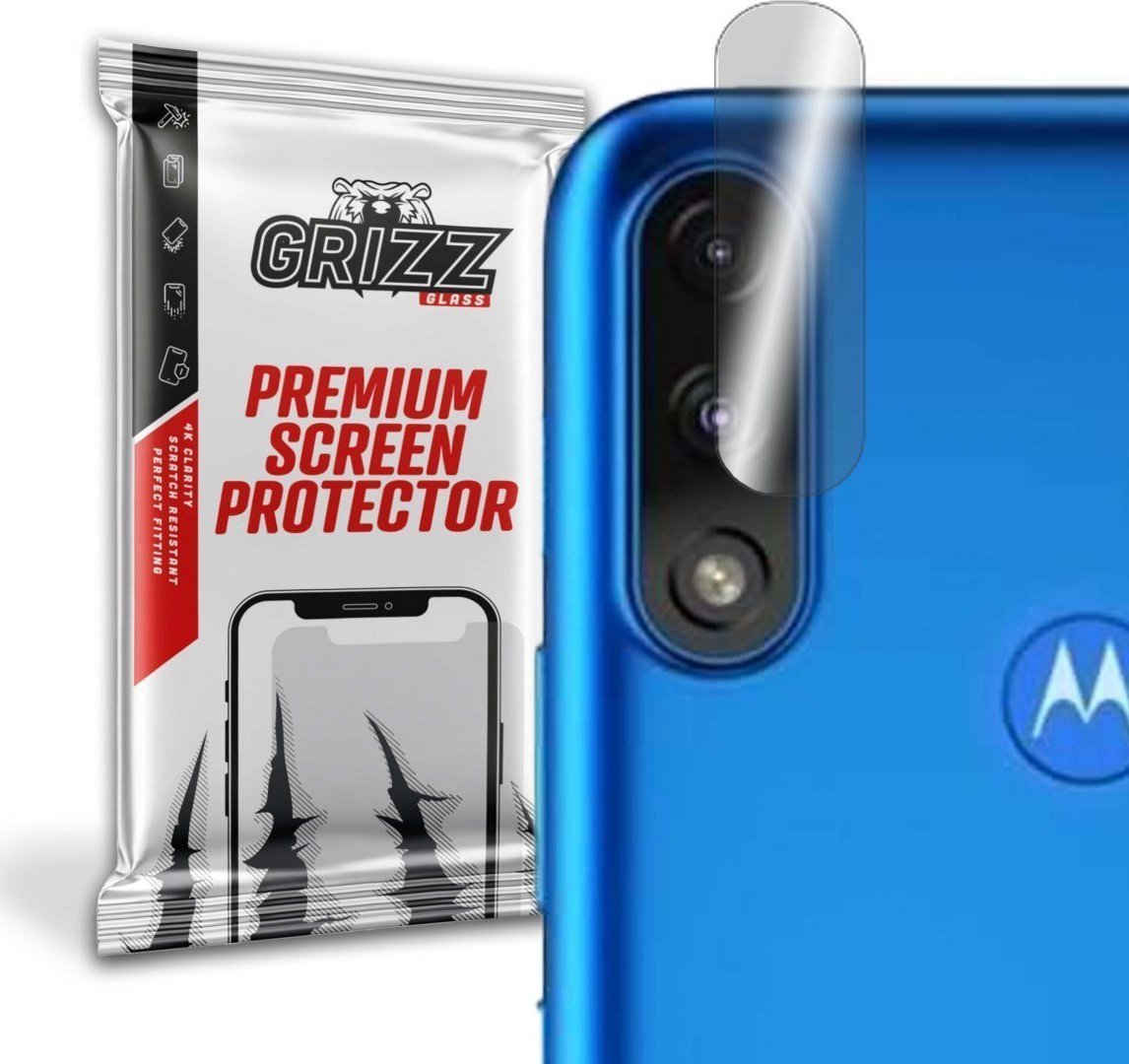 Folie de protectie camera foto, Grizz Glass, Sticla hibrida, Compatibil Motorola Moto E7 power, Transparent