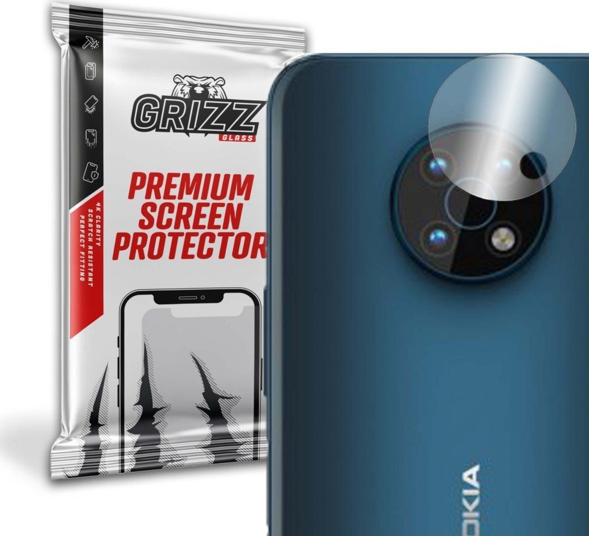 Folie de protectie camera foto, GrizzGlass HybridGlass Camera de sticla hibrida pentru Nokia G50 5G