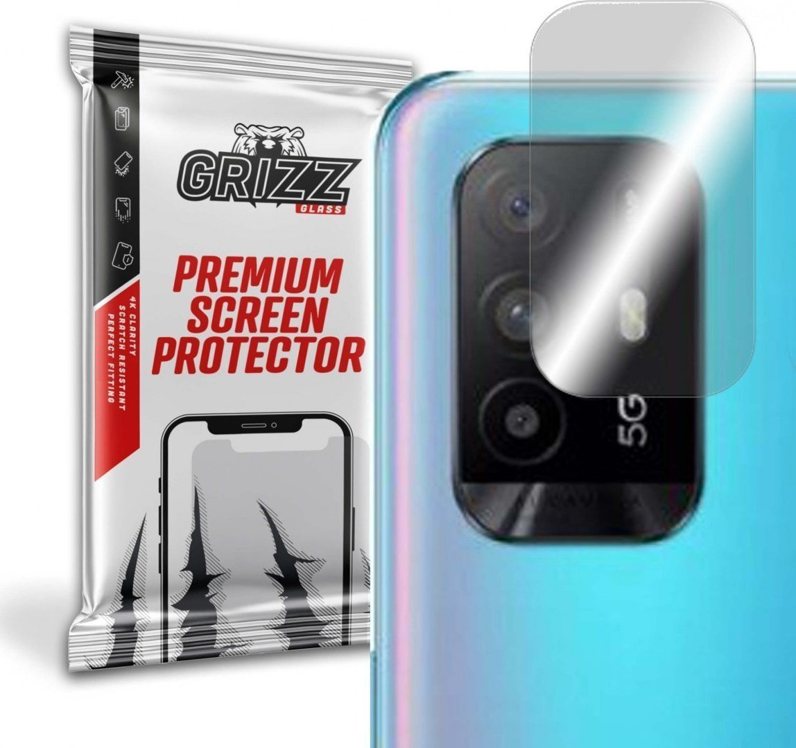 Folie de protectie camera foto, Grizz Glass, Sticla hibrida, Compatibil Oppo A95 5G, Transparent