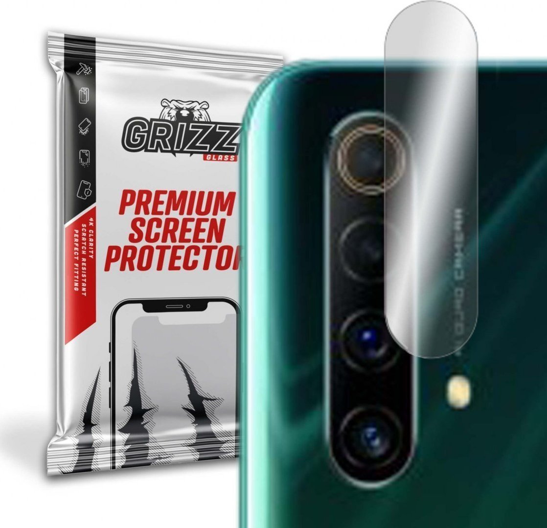 Folie de protectie camera foto, Grizz Glass, Sticla hibrida, Compatibil Realme X50 5G, Transparent