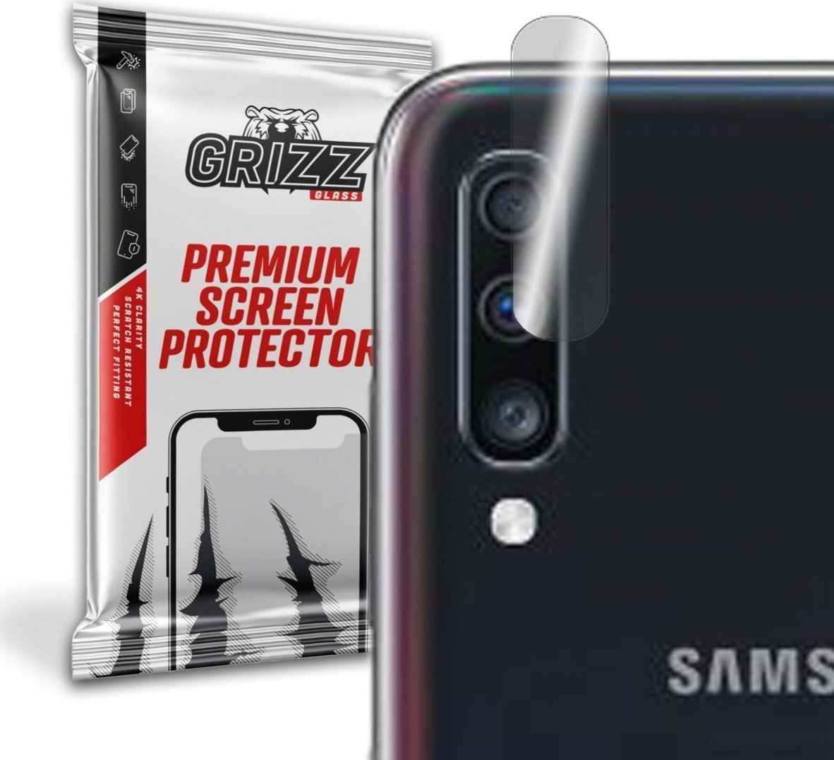Folie de protectie camera foto, GrizzGlass HybridGlass Camera de sticla hibrida pentru lentile pentru Samsung Galaxy A70